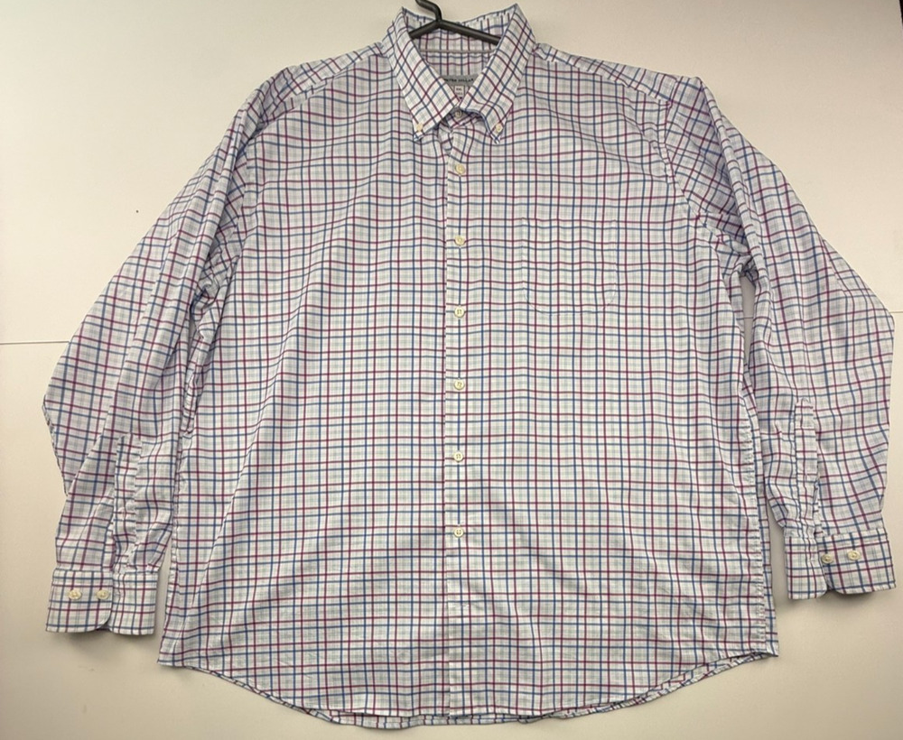 Peter Millar Crown Noland Cotton-Stretch Sport Shirt Size XXL Plaid